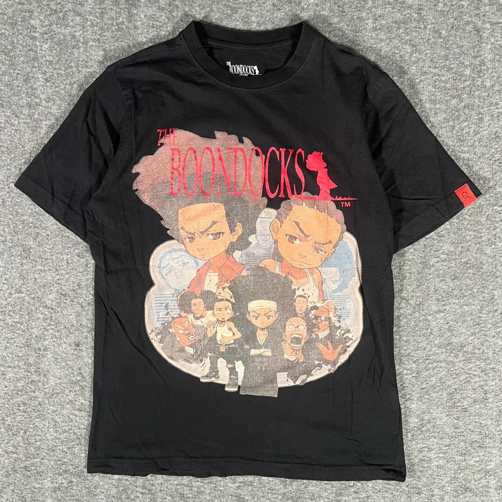 The Boondocks Graphic T-Shirt Mens Small Black Huey Riley Cast Official 2022